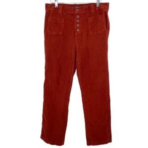 Retro Corduroy Wide Leg Burnt Orange Pants Size 4, like new
